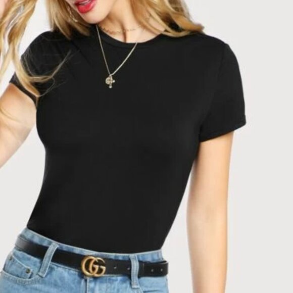 SHEIN - Essnce Solid Form Fitted T-shirts (bundle of 2) Size XS - Picture 1 of 3